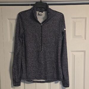 Nike Black and White Dotted Half-Zip Top